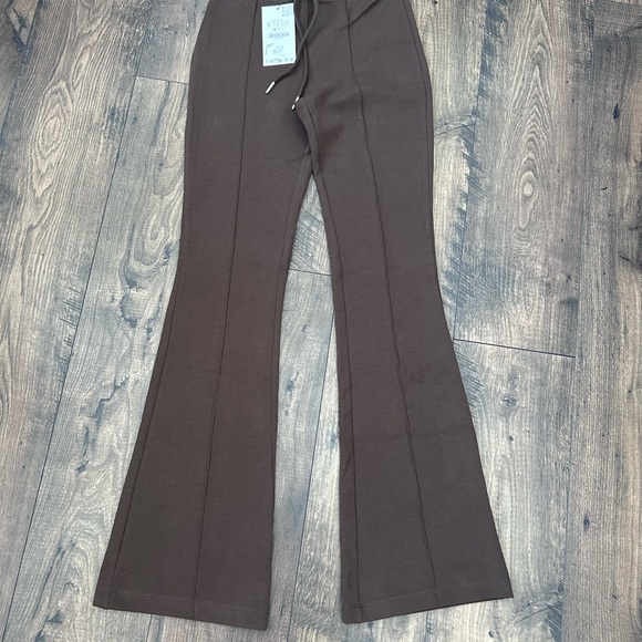 NWT Zara Chocolate Brown Drawstring Pants - Picture 1 of 4